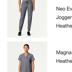 Jaanuu Gray Scrub Set with Jogger Pants